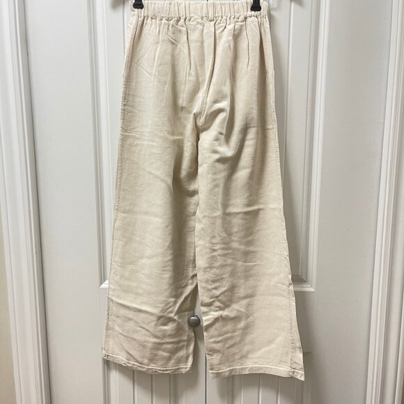 OAK + FORT Wide Leg Pants Cream – Size S - Picture 3 of 10